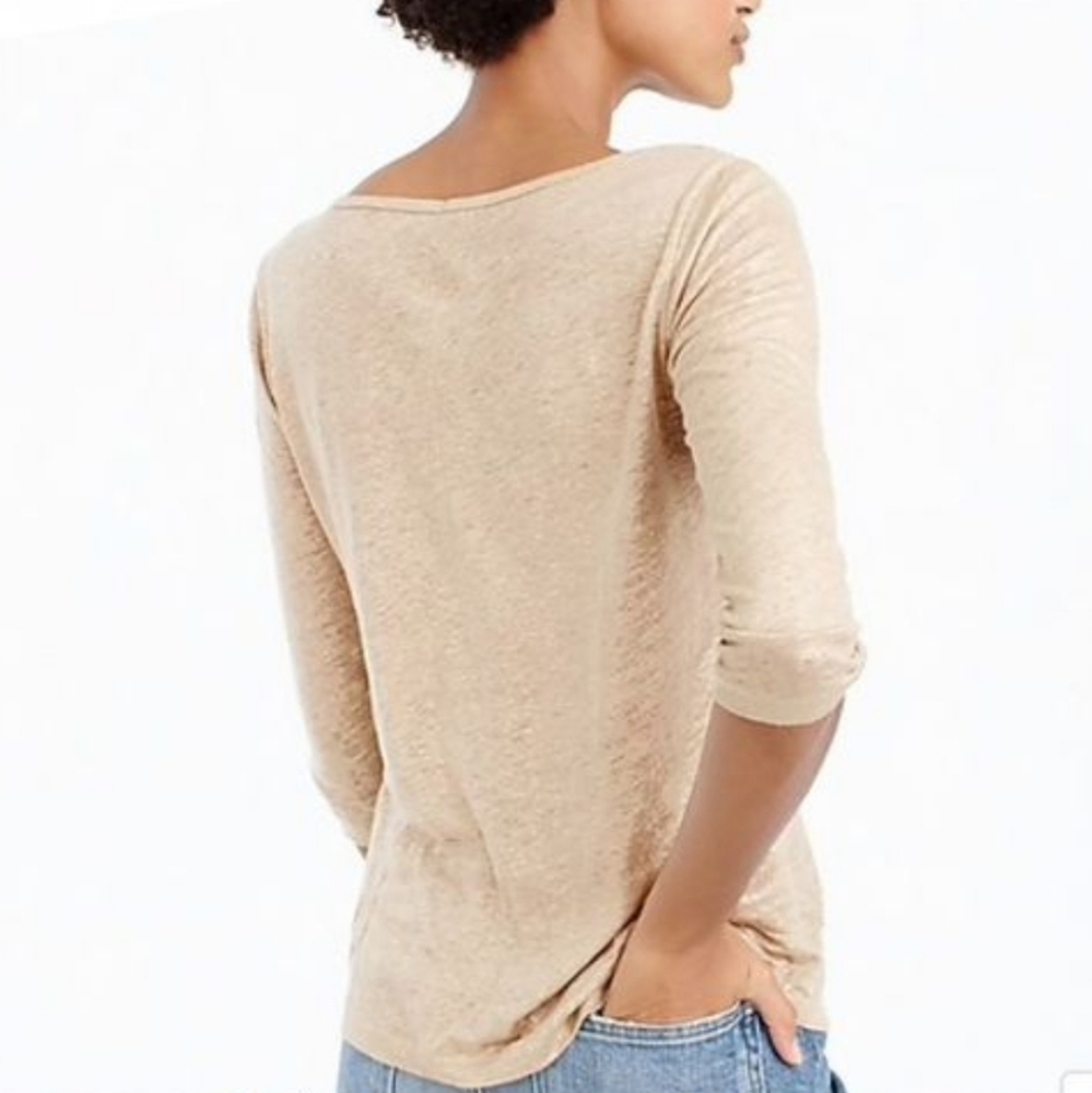 J.Crew Natural 3/4 Length Sleeve Light Weight Sweater linen